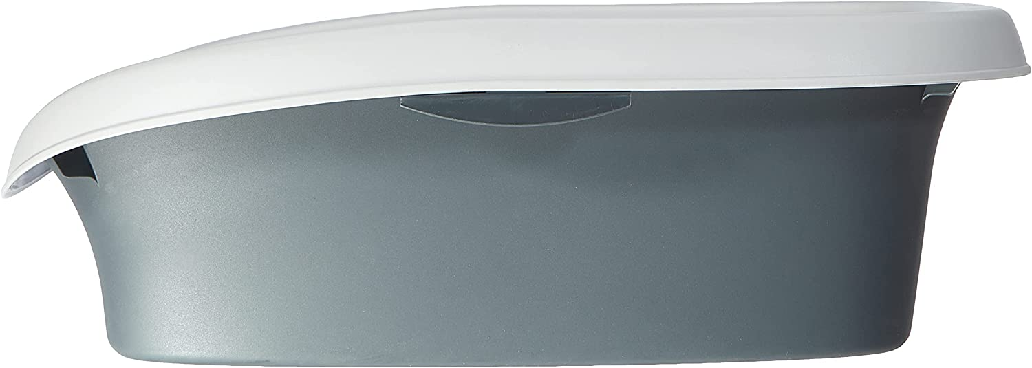 Trixie 40111 – Lettiera con bordo, Per gatti, Grigio scuro/Grigio chiaro, 43 x 14 x 31 cm