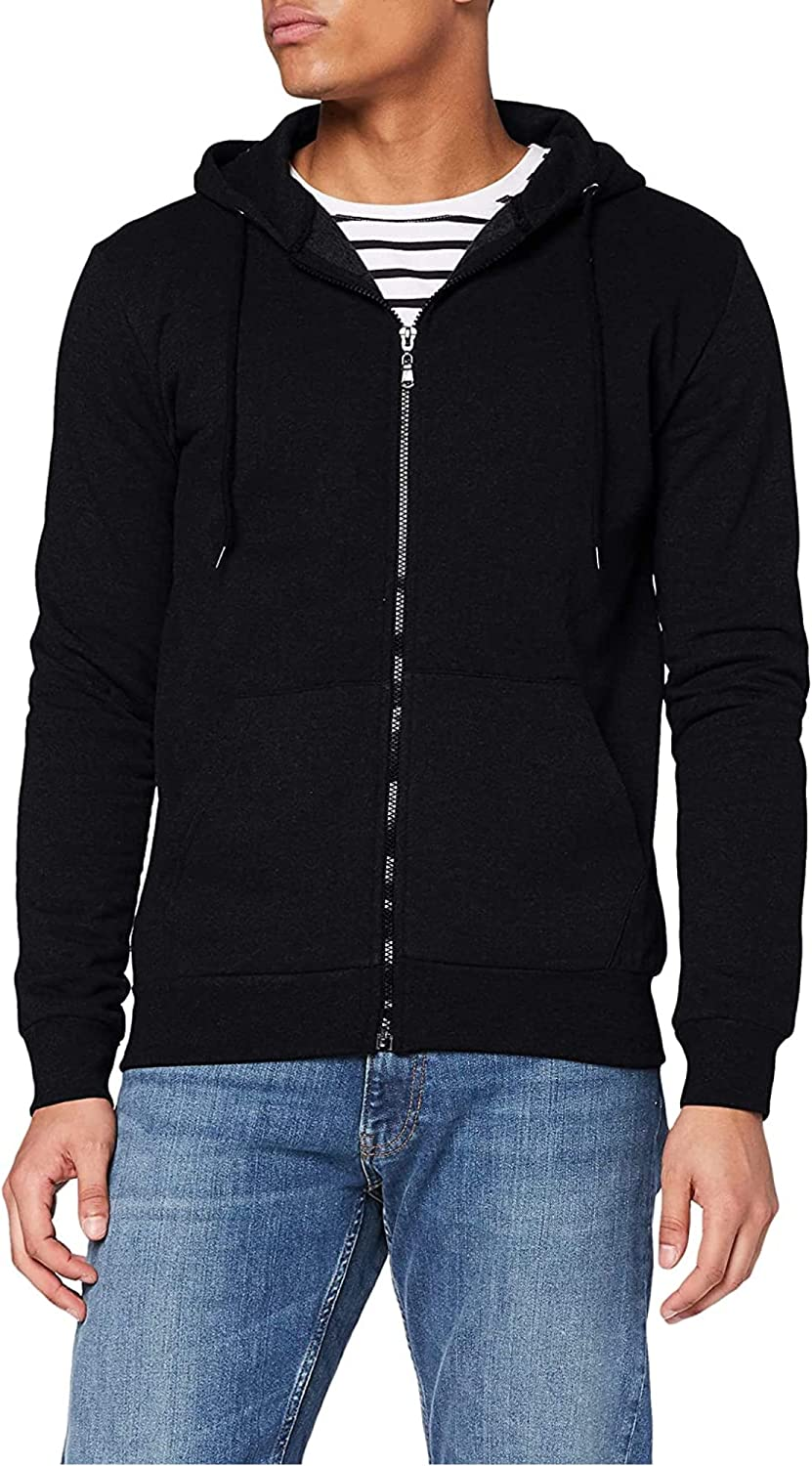 FM London Hyfresh, Felpa da Uomo con Cappuccio e Zip e Fodera in Pile (Black 01)