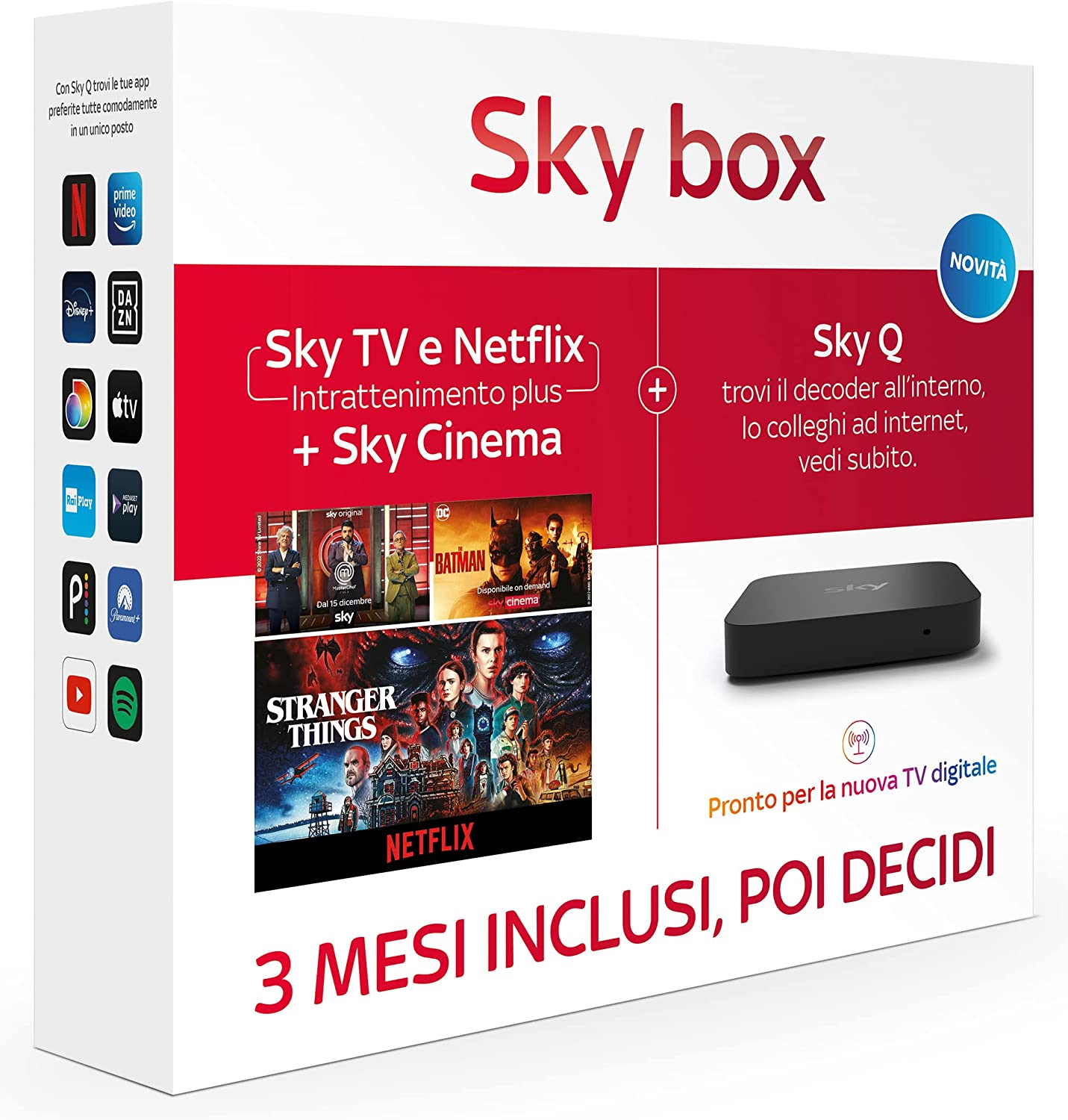 Sky Box Con 3 Mesi Di Sky TV E Netflix (Intrattenimento Plus) + Sky