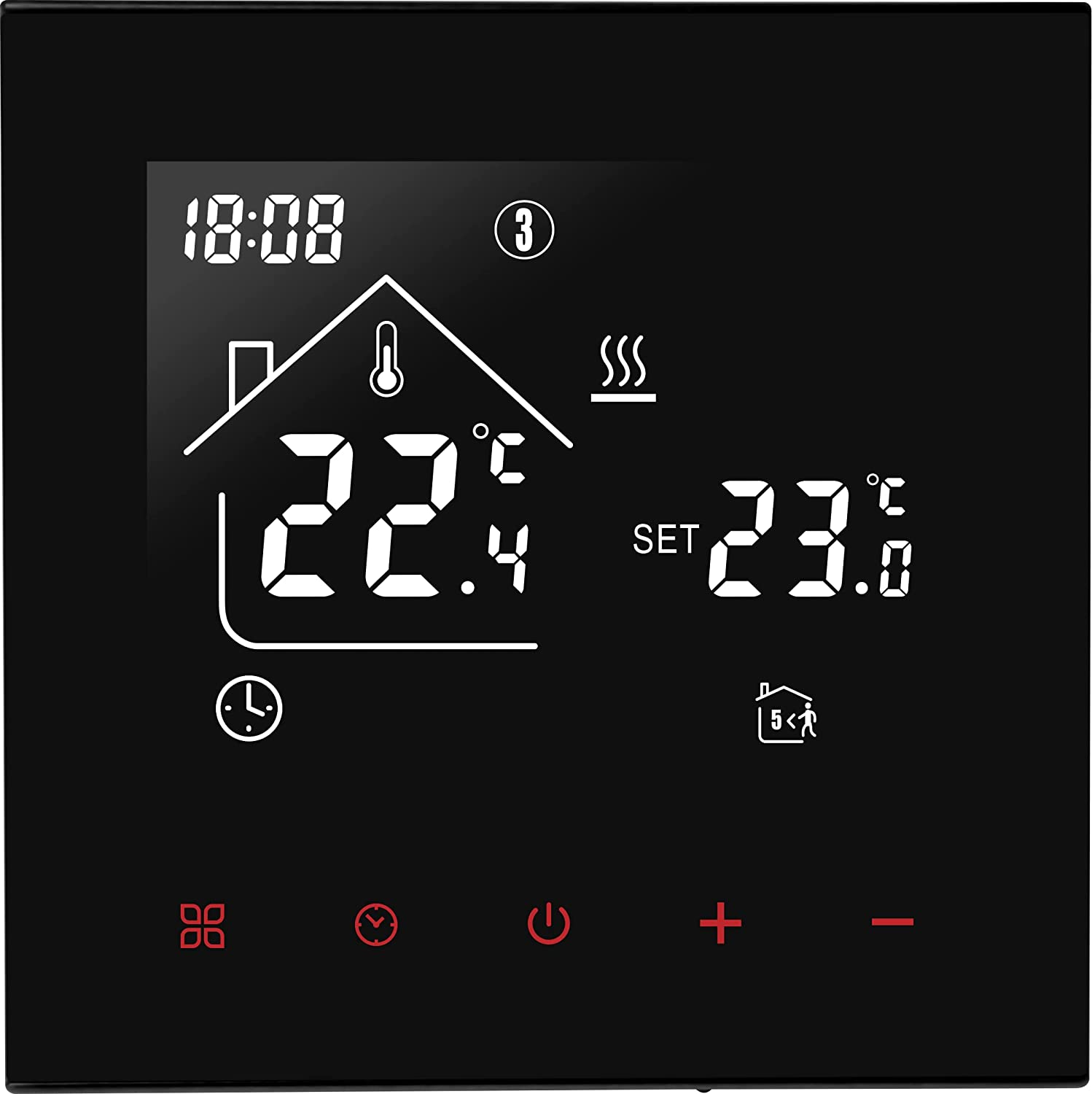 Termostato WiFi Per Caldaia A Gas, Smart Per Tuya, Programmabile Settimanale, Con App E Controllo Vocale, A Batteria, 86x86 Mm