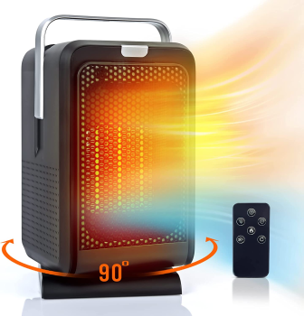Aufun Termoventilatore Ceramica 3000W PTC | Caldo Veloce E Basso Consumo, 3 Modalità + Funzione Ventola Fresca, Nero