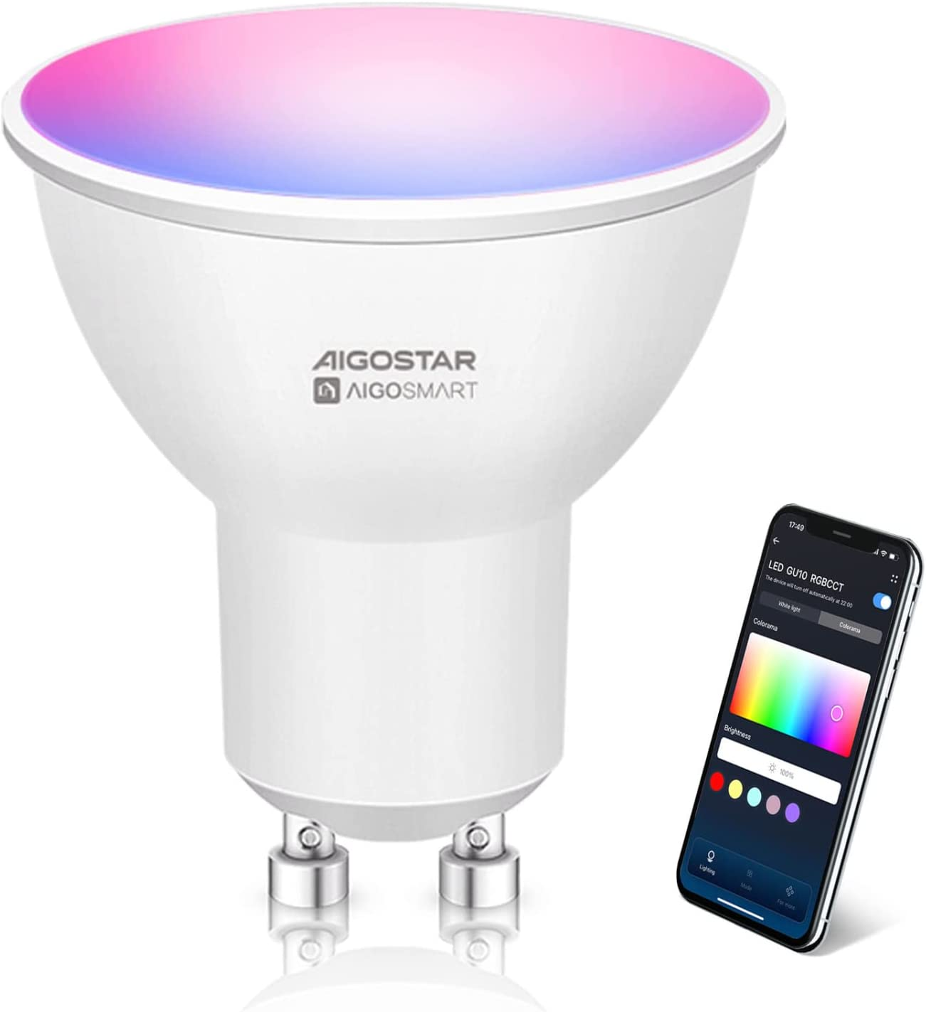5 lampadine colorate GU10 3W RGB LED 16 colori che cambiano AC85-265V