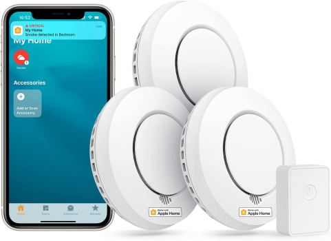 Meross WLAN Rauchmelder HomeKit - Vernetztes 3er Set