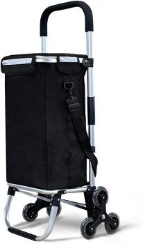 OUYUE Carrello Spesa Carrello della Spesa Pieghevole da 40 Litri con 8 Ruote in PU Carrello per Salire Le Scale Grande Staccabile per Viaggi al Supermercato Trolley per La Spesa(B