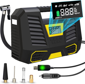 CLICLED Compressore D'Aria Portatile A Batteria 36V - Con 2 Batterie Al Litio E Display Digitale - Per Auto, Moto E Palloni - 150 PSI