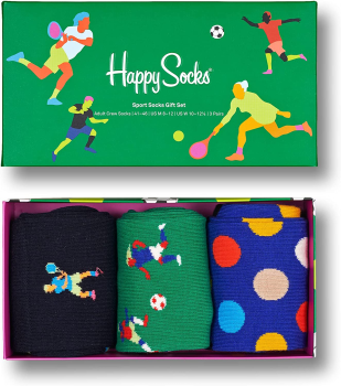Happy Socks 4 Pack Navy Socks Gift Set, colorate e divertenti, Calzini per uomo e donna, Blu Verde Arancione Rosa Bianco Rosso (41 46