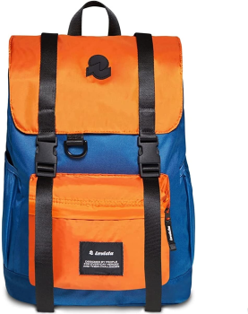 Invicta Zaino American Colorblock 23L - Tasca Porta PC 13'' - Tessuto Riciclato - Blu/Arancione