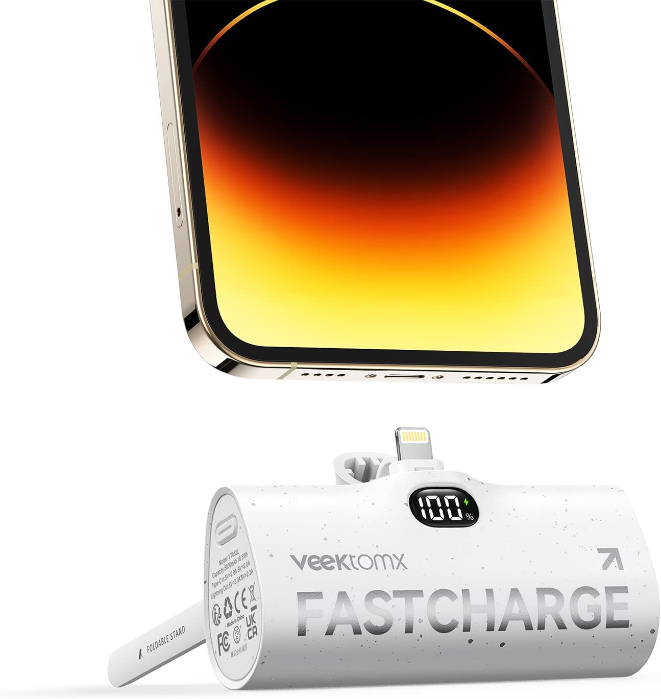 VEEKTOMX Power Bank 30000mAh PD 22,5W - Snel Opladen Met 4 Kabels En LED-display