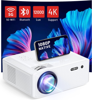 Kinhank Mini Proiettore Portatile 4K/1080p – Android, Autofocus, Keystone, WiFi 6, 450 ANSI, Girevole 360°