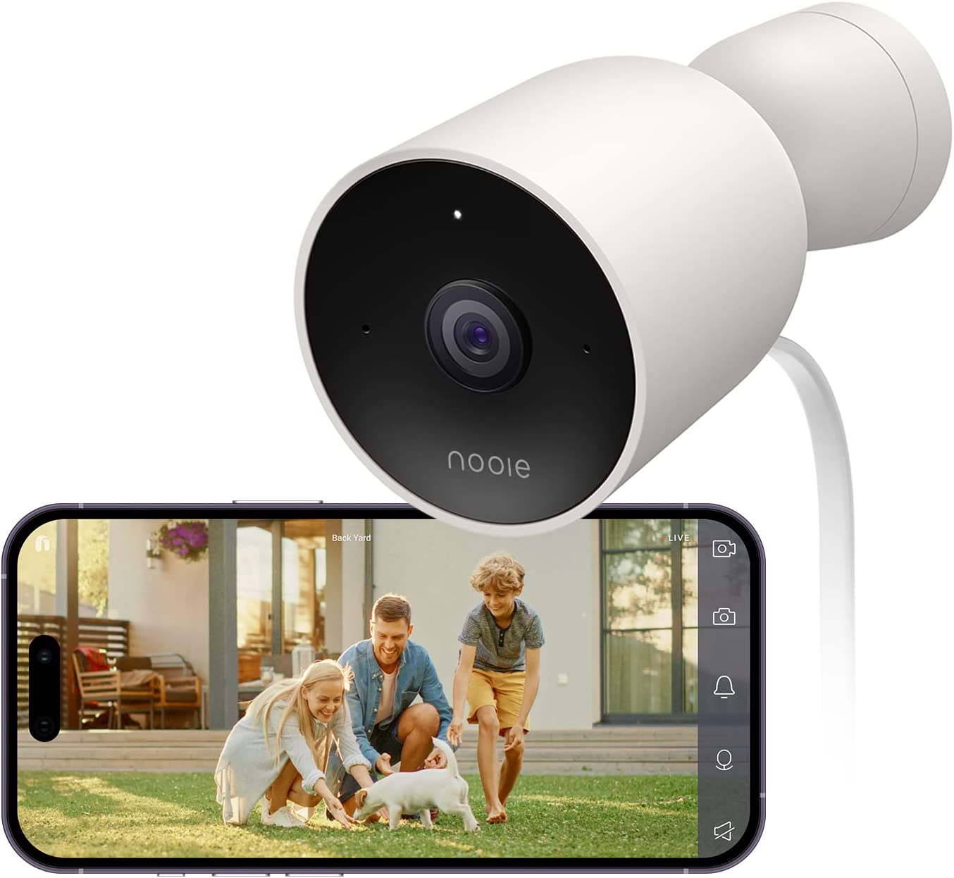 NoahTec Telecamera Di Sicurezza Wi-Fi – Visione Notturna A Colori – Montaggio A Soffitto – Interno/Esterno